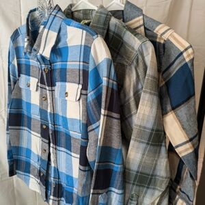 Old Navy Blue and Black Plaid Shirt